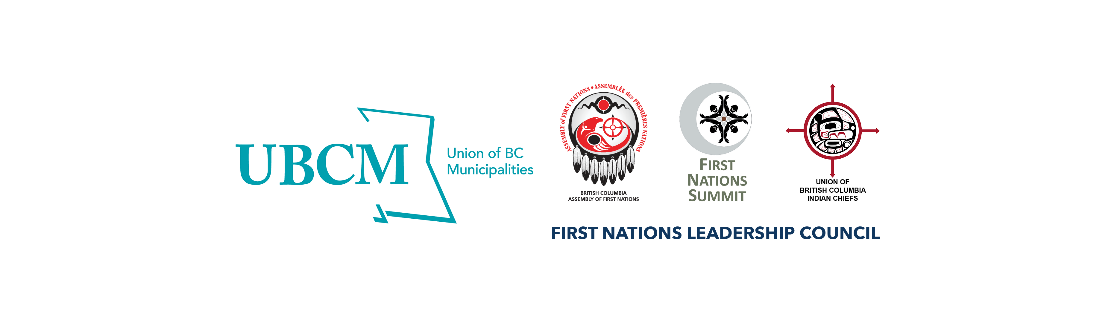 White banner showing logos of UBCM and the First Nations Leadership Council