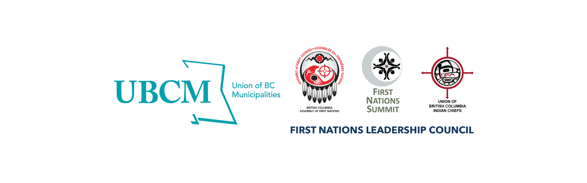 White banner showing logos of UBCM and the First Nations Leadership Council